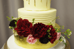 (1178) Gold Leaf and Drip Wedding Cake