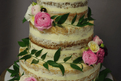 (1184) Semi-Naked Wedding Cake with Greenery