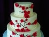(1088) Red Cherry Blossom Wedding Cake