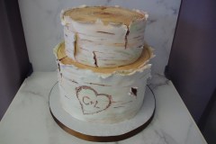 (1191) Fondant Birch Tree Wedding Cake