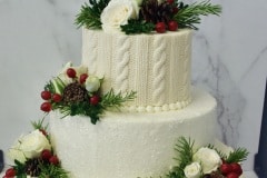 (1187) Cozy Sweater Winter Wedding Cake