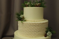 (1196) Wedding Cake with Fondant Pearls