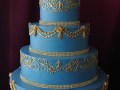 (1145) French Blue and Gold Wedding Cake