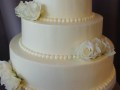 (1157) Simple Smooth Buttercream Wedding Cake