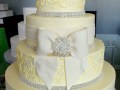 (1149) Fondant Bow and Bling Wedding Cake