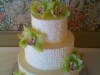 (1090) Cornelli Lace Wedding Cake with Orchids