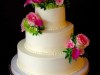 (1141) Simple Wedding Cake with Ivory Ribbon