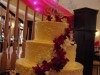 (1011) Variety of Scrolls Wedding Cake with Floral Cascade