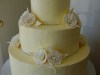 (1092) Wedding Cake with Sugar Rose Clusters