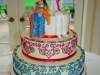 (1093) Henna Scroll Wedding Cake with Custom Toppers