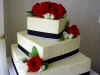(1096) Black, White, and Red Square Wedding Cake