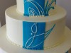 (1097) Blue Floral Panel Wedding Cake