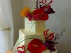(1099) Funky Floral Cluster Wedding Cake
