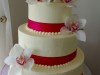 (1100) Pink Ribbon Wedding Cake with Orchids