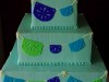 (1102) Fondant Flag Banner Wedding Cake