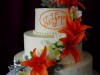 (1106) Orange Lily Wedding Cake