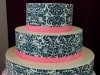 (1108) Damask Print Wedding Cake