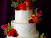 (1112) Cornelli Lace Arch Wedding Cake with Autumn Flowers