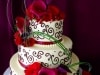 (1115) Red Variety of Scrolls Wedding Cake
