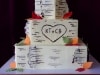 (1117) Square Birch Bark Wedding Cake