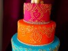 (1021) Gold Henna Scroll Wedding Cake