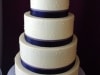 (1026) Piped Dot Wedding Cake with Sugar Flowers