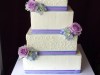 (1005) Square Wedding Cake with Dots and Scrolls