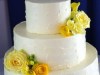 (1031) Textured Buttercream Wedding Cake with Yellow Flowers