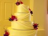 (1058) Fondant Swag Wedding Cake with Rhinestones