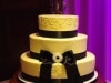 (1066) Queen Anne Wedding Cake with Black Bow and Brooch