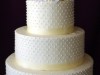 (1076) Dot Wedding Cake with Ivory Ribbon