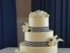 (1041) Striped Ribbon Wedding Cake