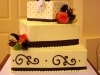 (1081) Square Wedding Cake with Dots and Scrolls