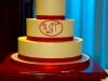 (1082) Red Monogram Wedding Cake