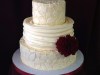 (1085) Fondant Lace Wedding Cake