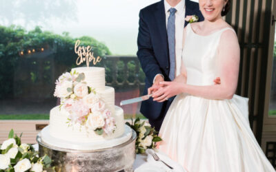 Gretchen & Eric’s Wedding Cake and Tennis Cupcakes